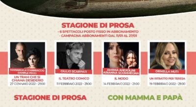 Dal 27 gennaio il teatro Lea Padovani apre il sipario per la nuova stagione teatrale 2021/2022