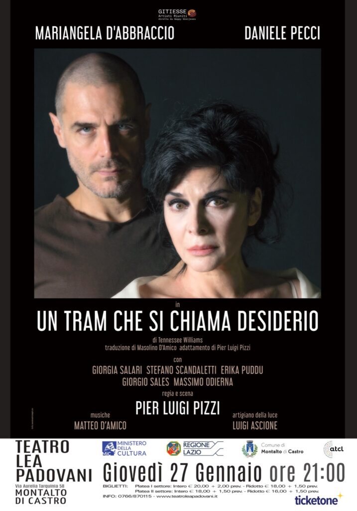 “Un tram che si chiama desiderio” apre la stagione teatrale di Montalto: giovedì 27 gennaio alle 21